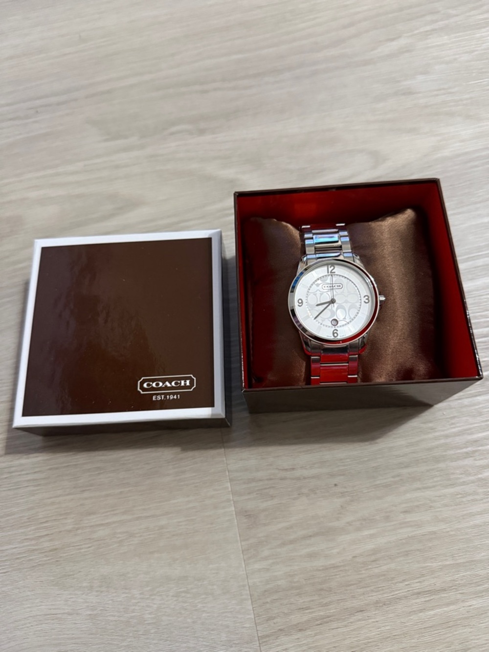 Coach Silver-Tone Men's Bracelet Watch with Silver Dial